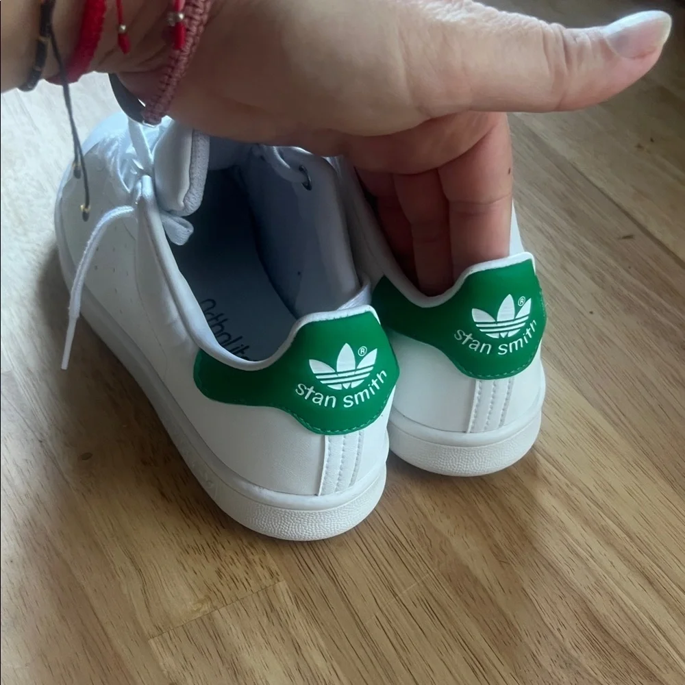Adidas Kids White and Green Sneakers
